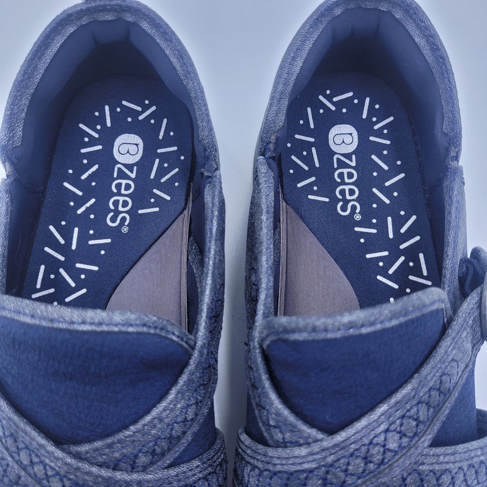Bzees Navy Blue Slip-On Sneakers with Buckle Detail - Picture 8 of 10